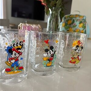 Disney Mickey Mouse Colorful Glass Trio